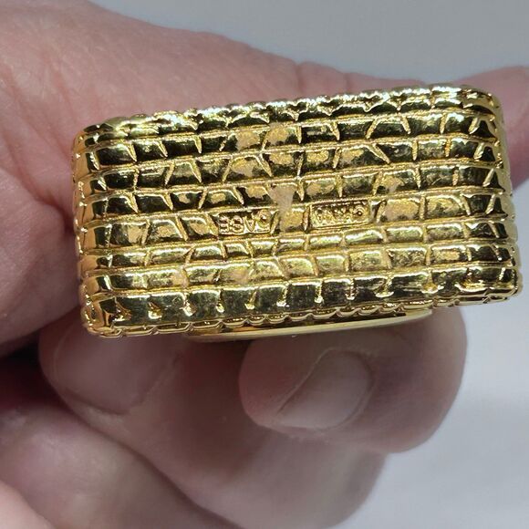 Vintage Miniature Timex Quartz Gold Design Desk Clock Untested Collectible - Picture 4 of 6